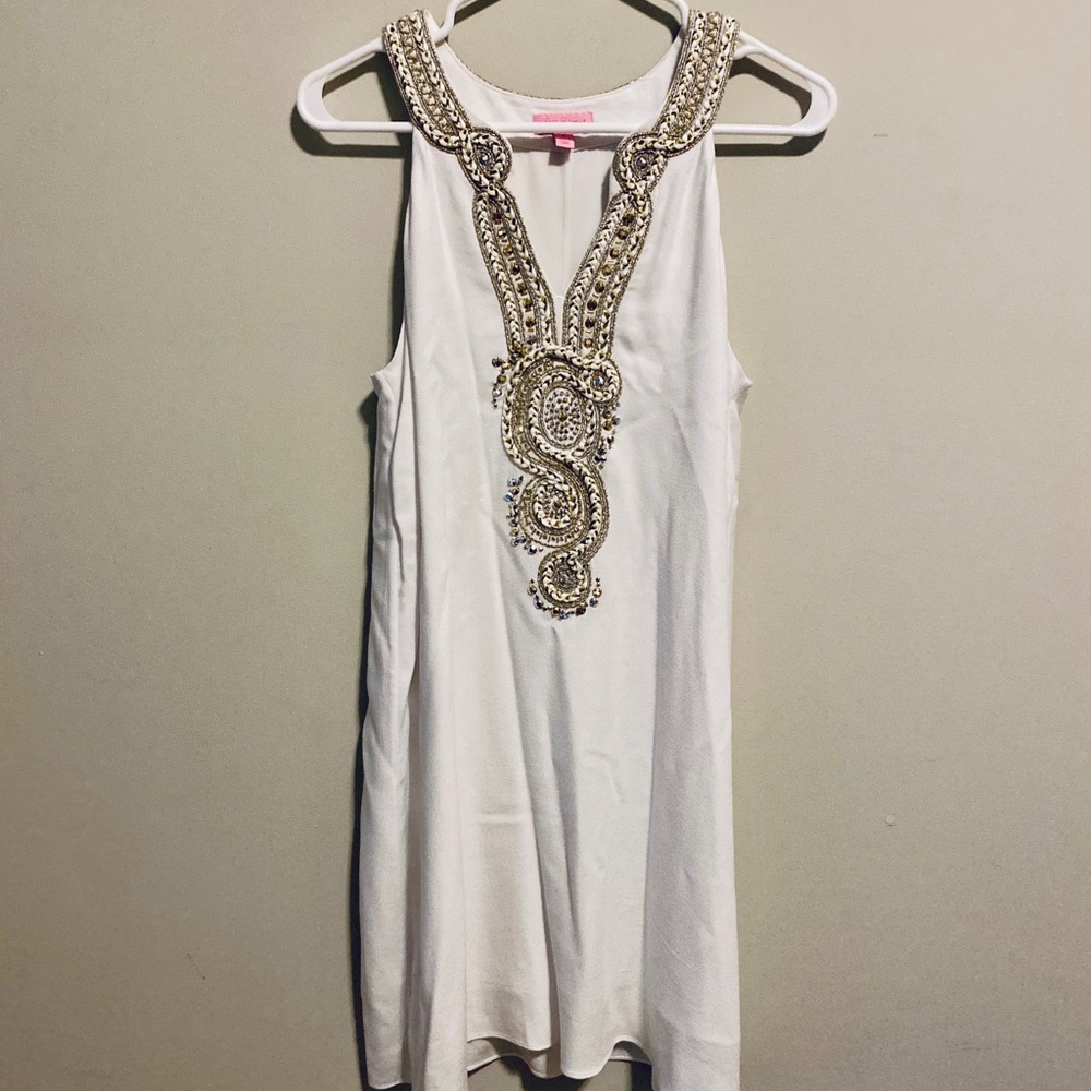 EUC Lilly Pulitzer Valli Dress in White Size S